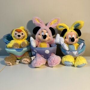 Disney Pink and Yellow Stuffed Animals Easter Collection